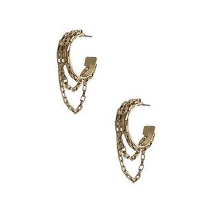 1 LEFT!! EVERLY GOLD CHAINLINK DANGLE HOOP EARRINGS
